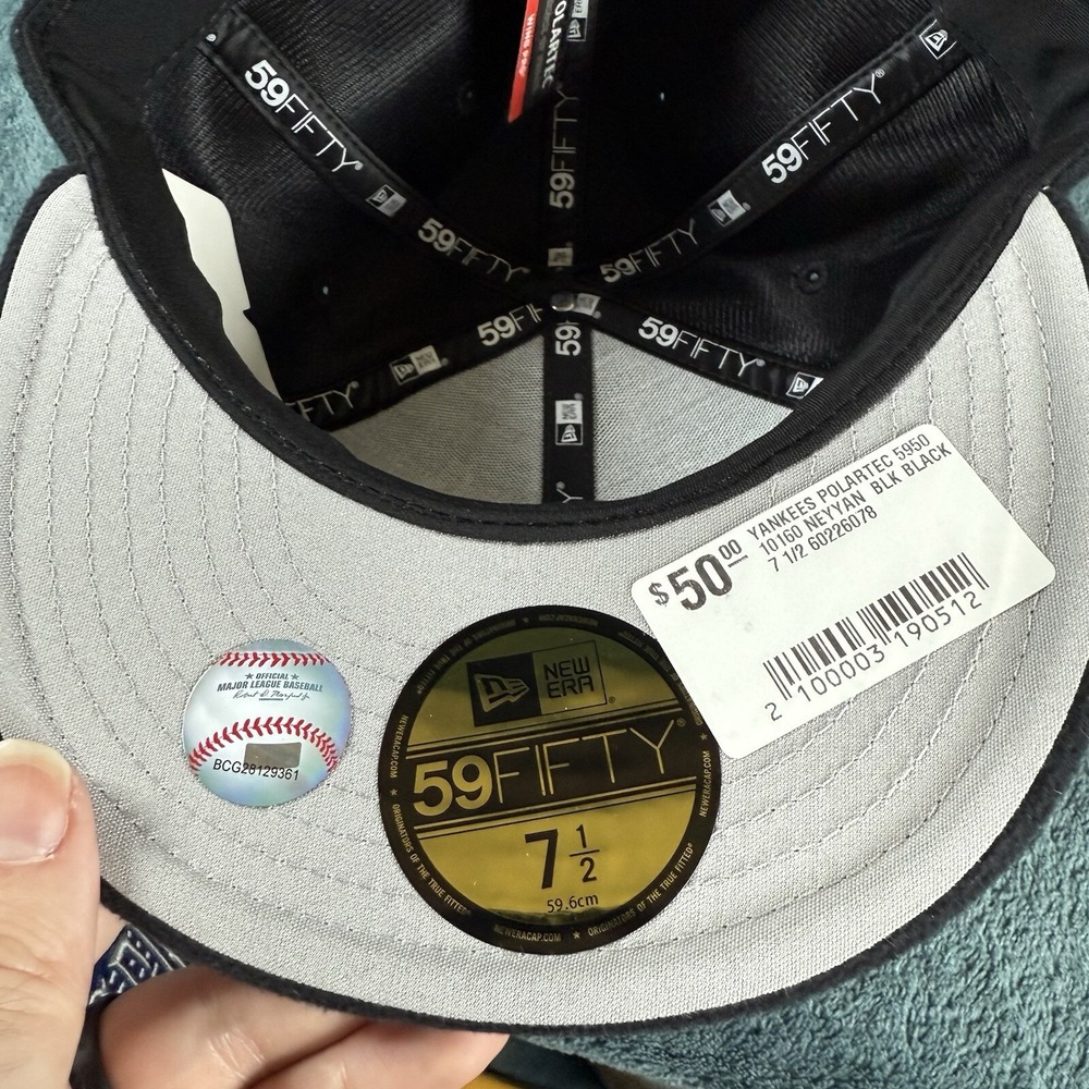New Era 59FIFTY New York Yankees Black Fleece‎  PolarTec Pro Hat Size 7 1/2 - Picture 6 of 6